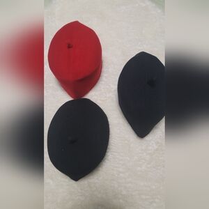 Elegant Red and Black Beret Trio